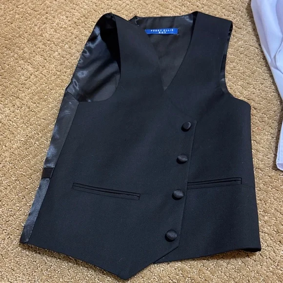 Perry Ellis Indigo Blue Tuxedo 5-Piece Set Boy Size 8 - Picture 8 of 10